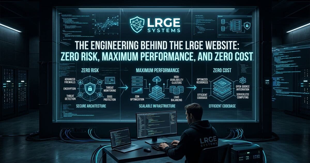 A Engenharia por trás do site da LRGE: Risco Zero, Performance Máxima e Custo Zero
